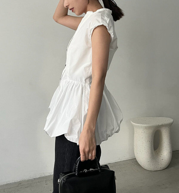  「〈VERSEAU/ヴェルソー〉バルーンペプラムシャツ」|シャツ・ブラウス|