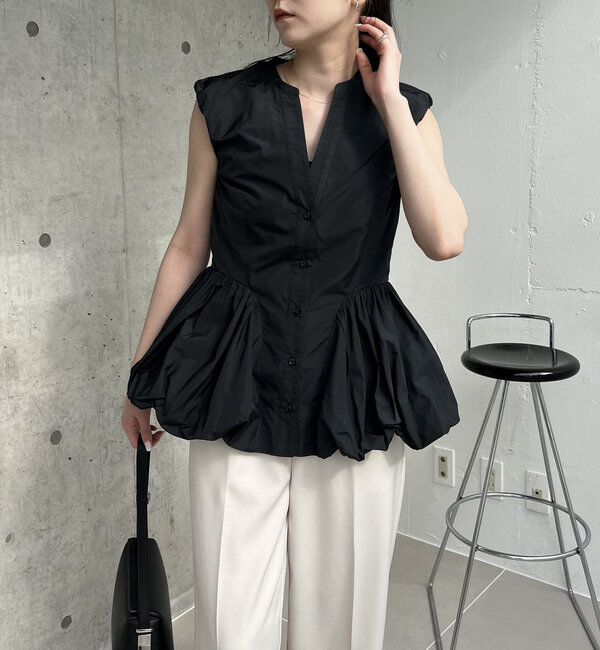  「〈VERSEAU/ヴェルソー〉バルーンペプラムシャツ」|シャツ・ブラウス|