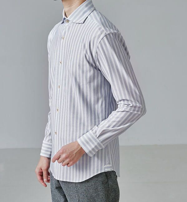 ABAHOUSE「【FLEX SHIRTS】マルチストレッチ シャンブレー ストライプ シャツ」|シャツ・ブラウス|