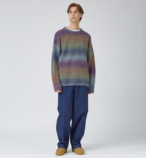 ABAHOUSE「【AH ABAHOUSE】ブークレーヤーン グラデーション ニット」|ニット・セーター|