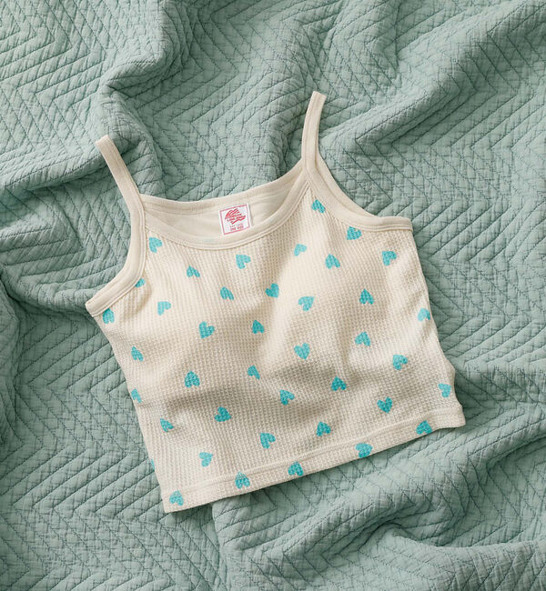 Rouge vif「【JEMORGAN/ジェーイーモーガン】クロップドキャミソール ハート柄/ワッフ」|キャミソール|ブルー