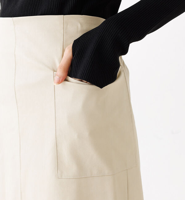 abahouse mavie「【新色登場！】フェイクスエード&レザータイトロングスカート」|スカート|