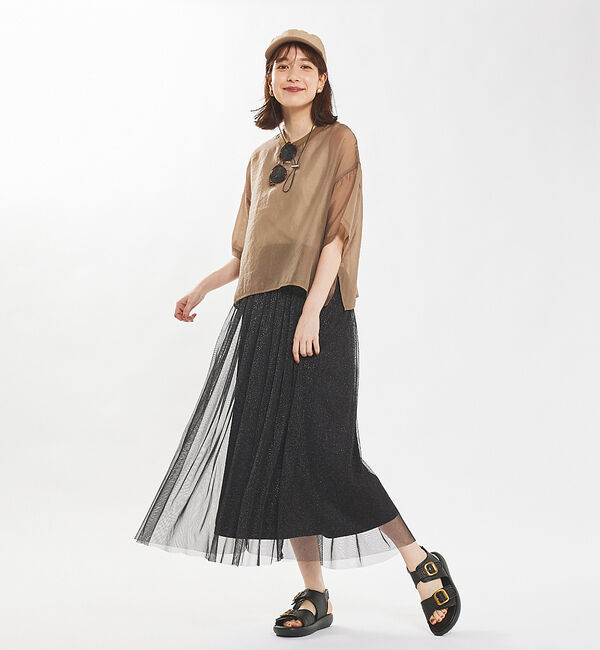 abahouse mavie「ラメチュールスカート」|スカート|