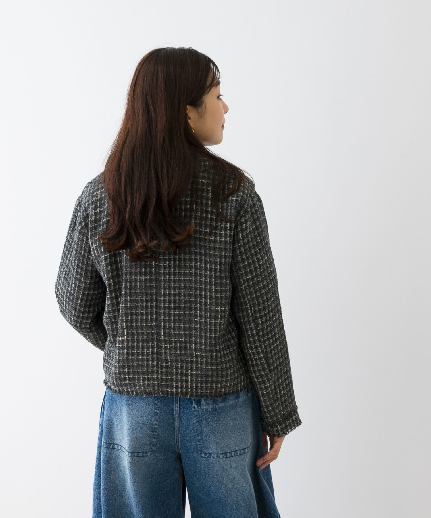 URBAN RESEARCH ROSSO「F by ROSSO　ベロアツイードジャケット」|ノーカラーコート|