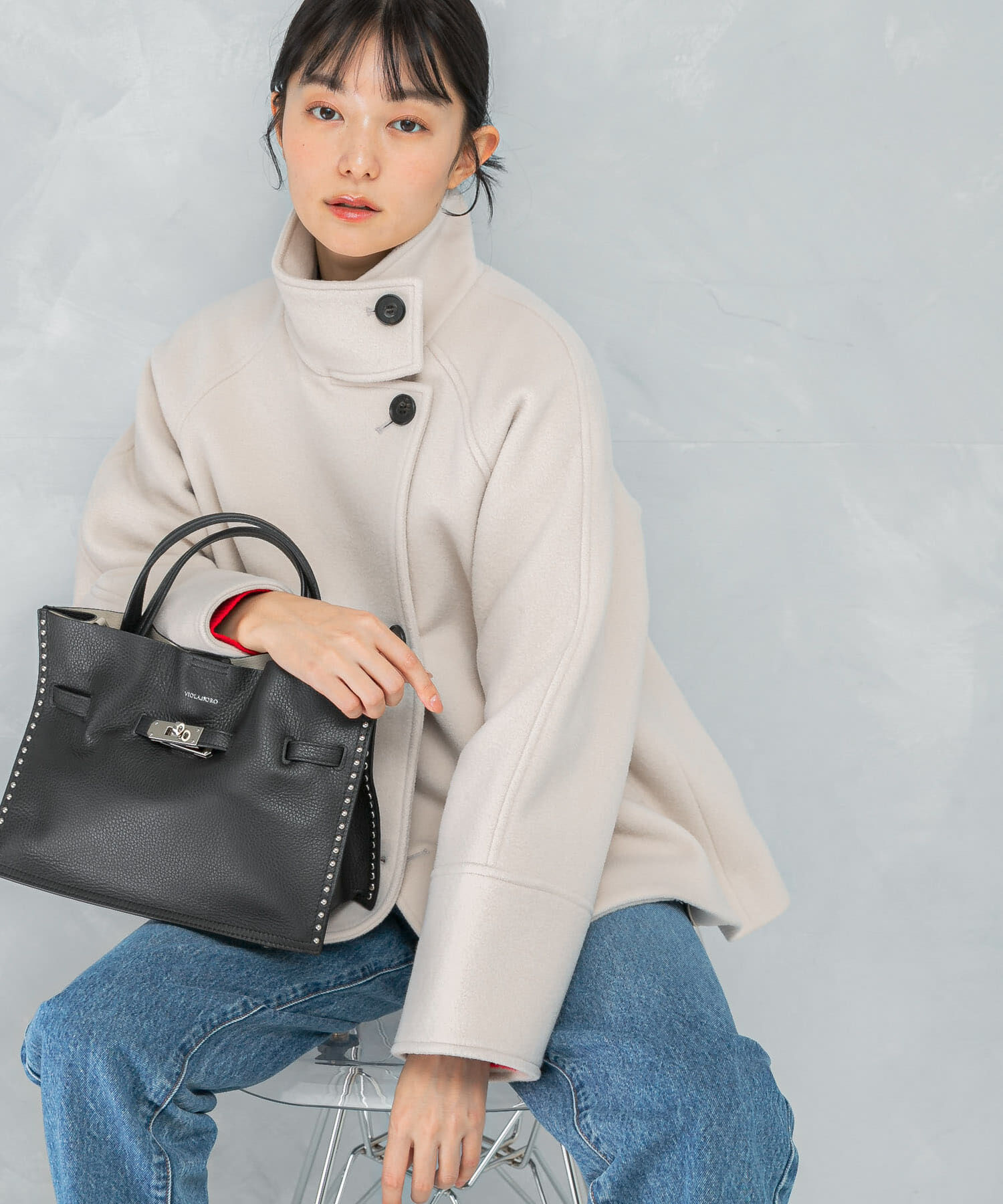 URBAN RESEARCH ROSSO「スーパー140シャルム2WAYカラーコート」|ノーカラーコート|