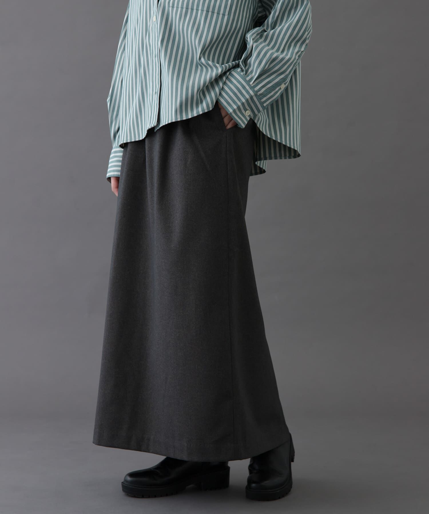 URBAN RESEARCH DOORS「FORK&SPOON　ラナテックイージースカート」|スカート|チャコールグレー