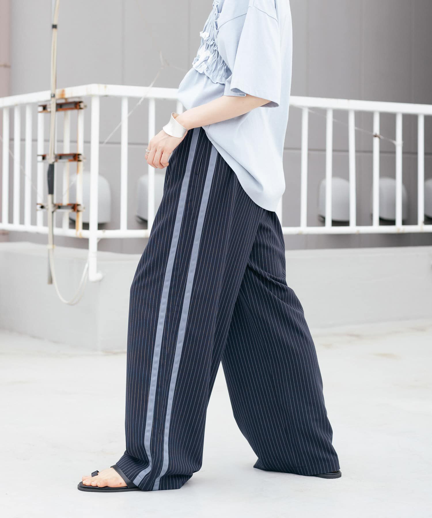  「ストライプラインイージーパンツ」|その他|