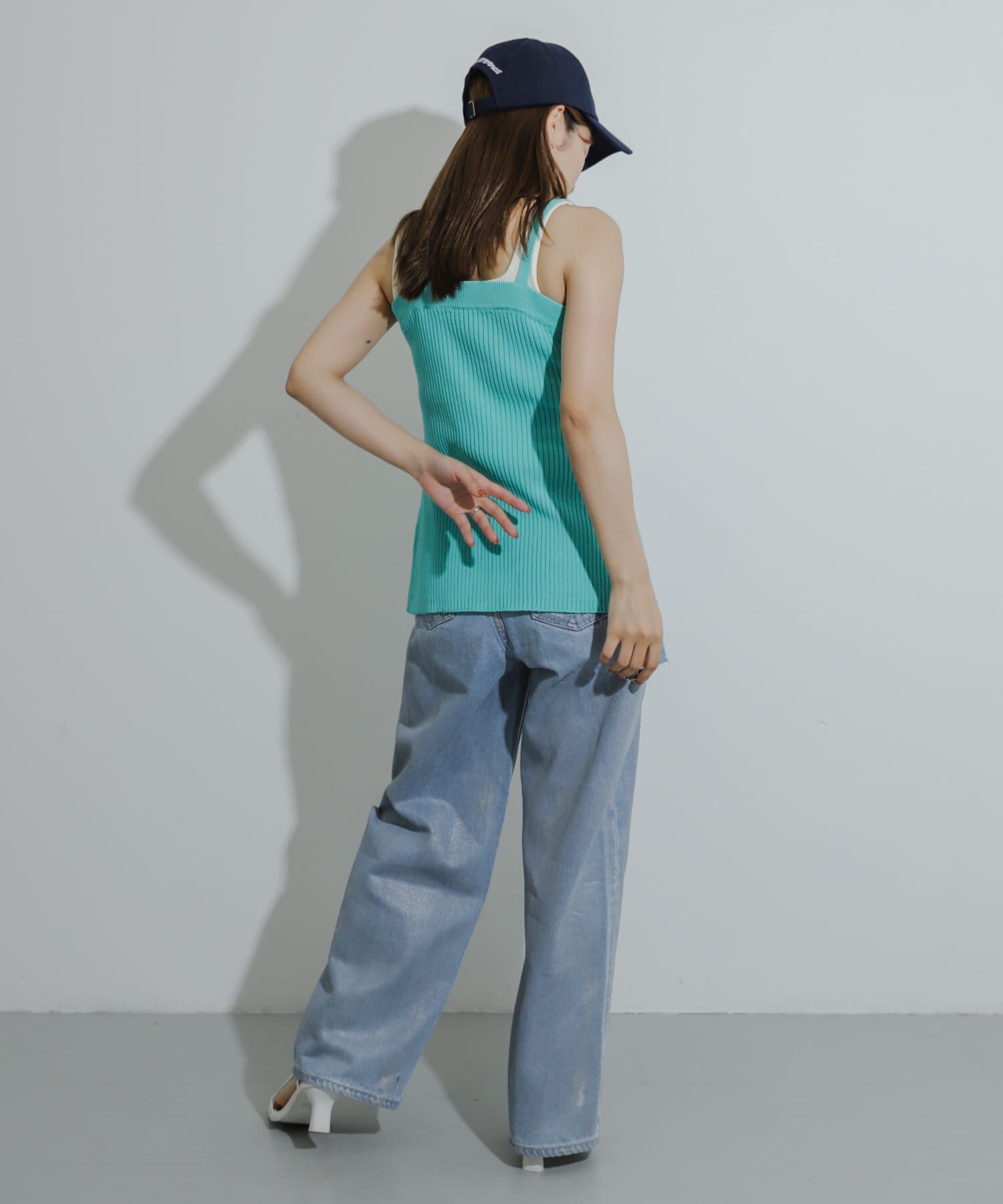 SENSE OF PLACE by URBAN RESEARCH「フロントリボンニットキャミソール」|キャミソール|