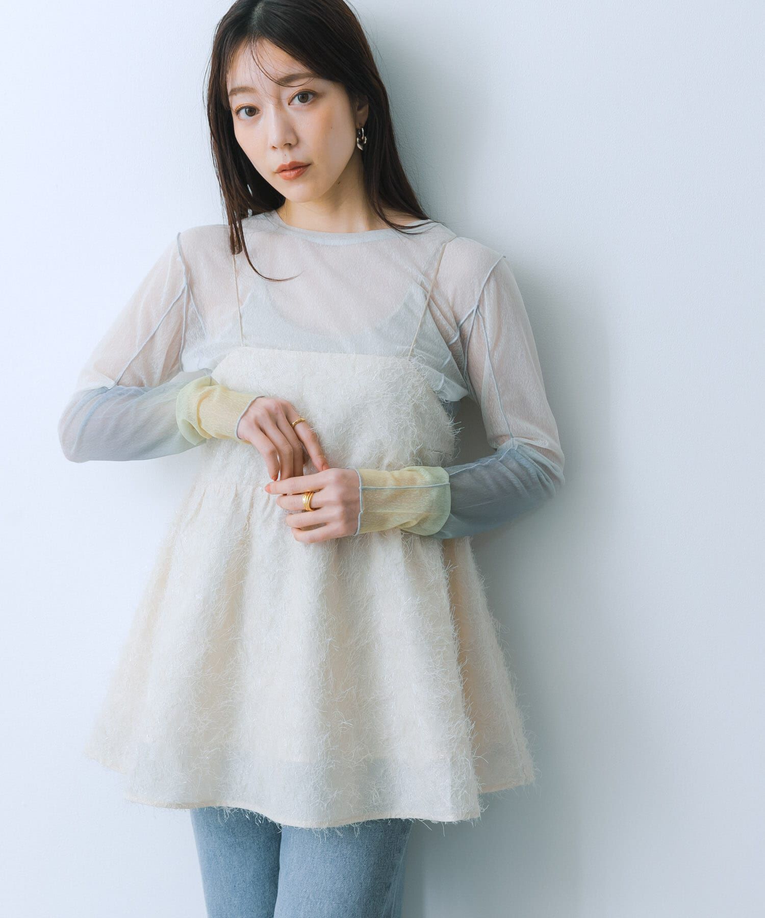 SENSE OF PLACE by URBAN RESEARCH「ジャガードフリンジキャミソールトップ」|キャミソール|