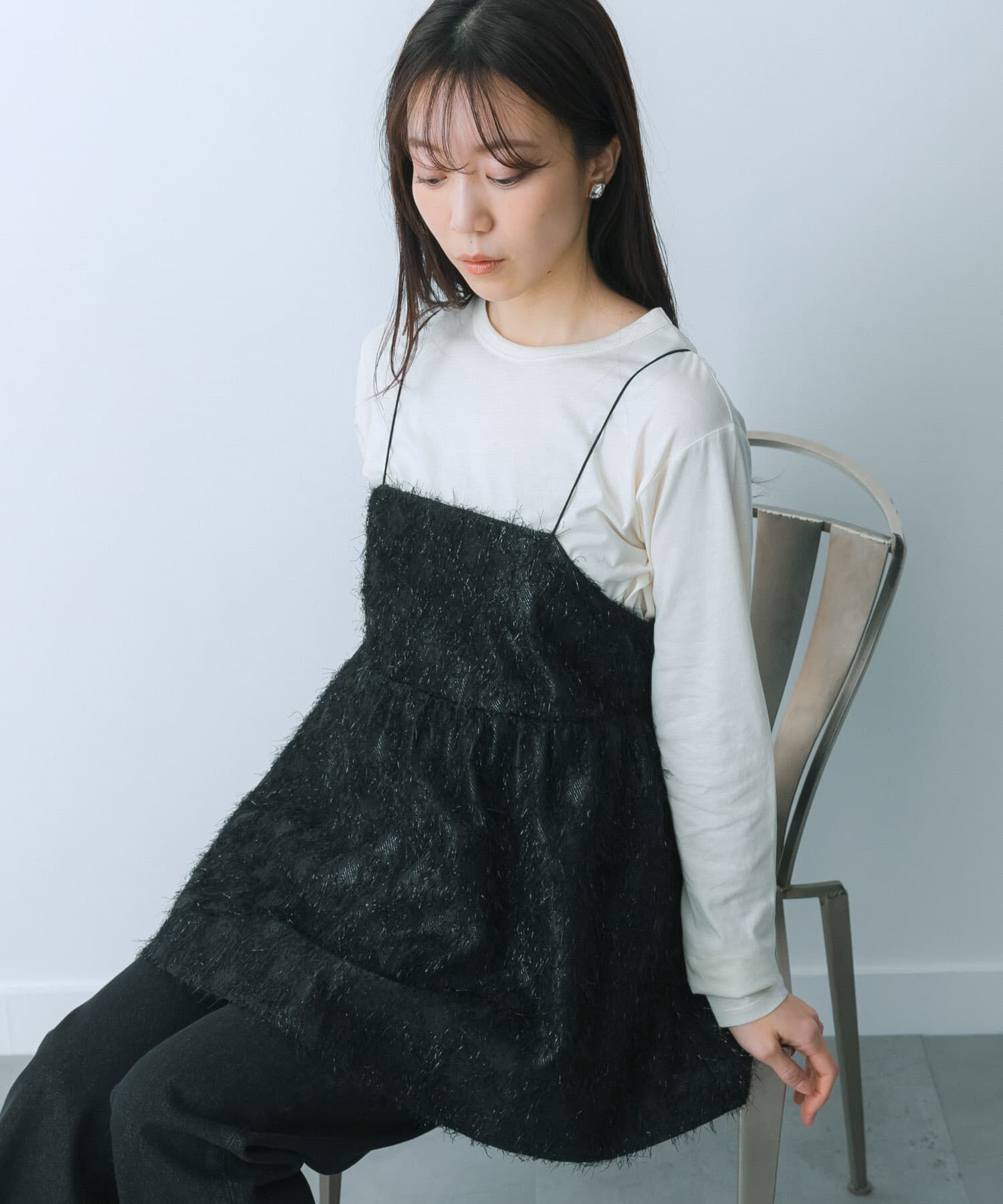 SENSE OF PLACE by URBAN RESEARCH「ジャガードフリンジキャミソールトップ」|キャミソール|