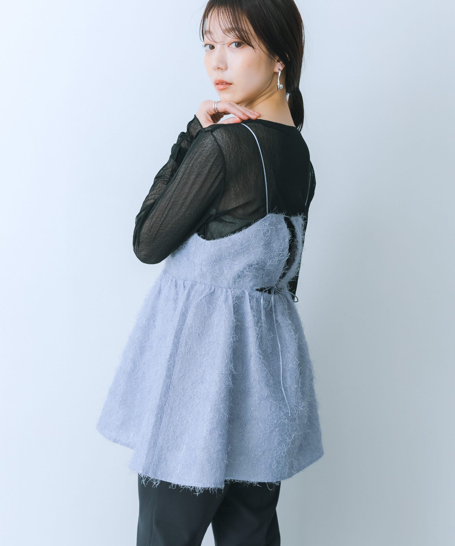 SENSE OF PLACE by URBAN RESEARCH「ジャガードフリンジキャミソールトップ」|キャミソール|ラベンダー