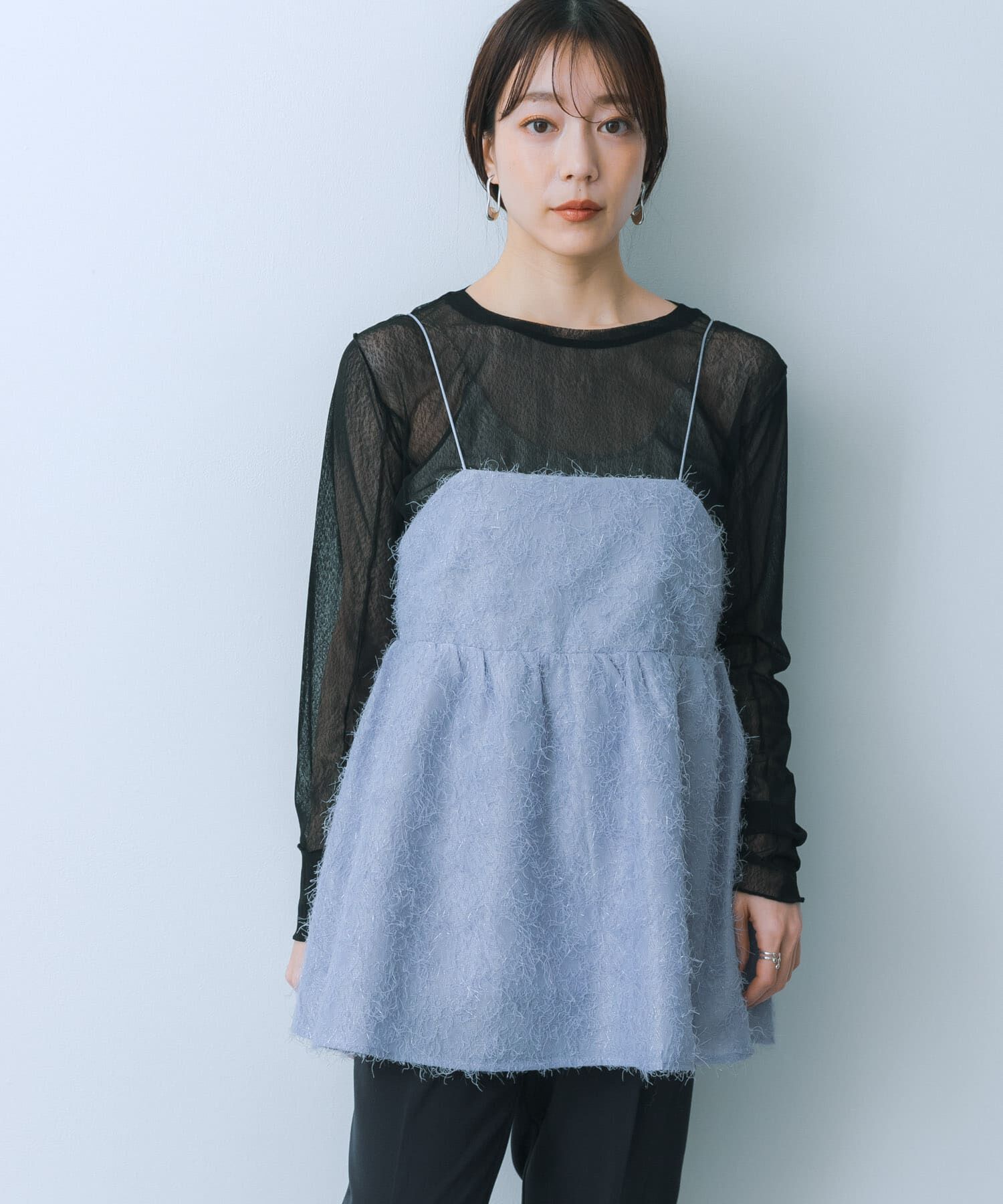 SENSE OF PLACE by URBAN RESEARCH「ジャガードフリンジキャミソールトップ」|キャミソール|