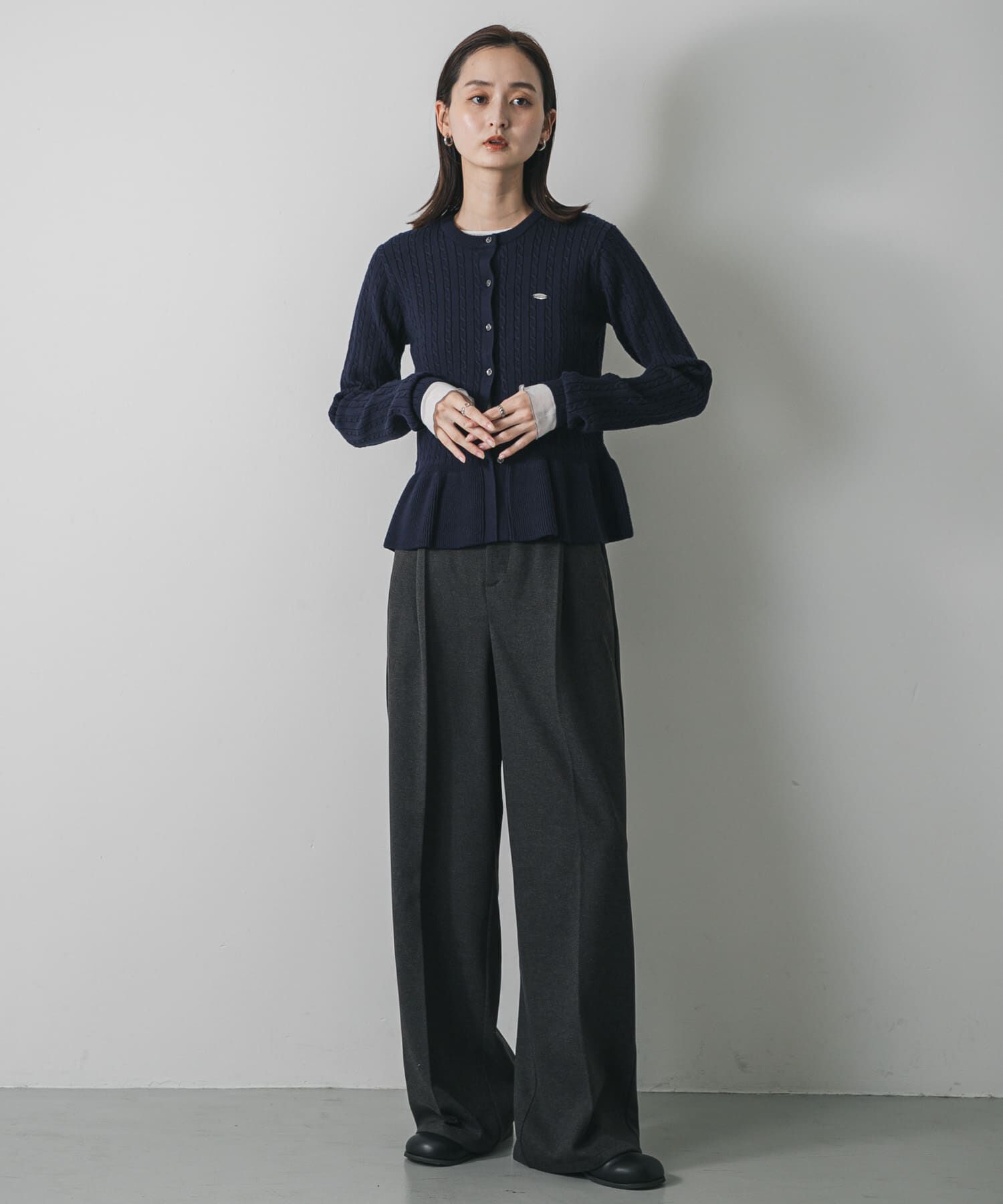 SENSE OF PLACE by URBAN RESEARCH「ミニケーブルペプラムセーター」|ニット・セーター|