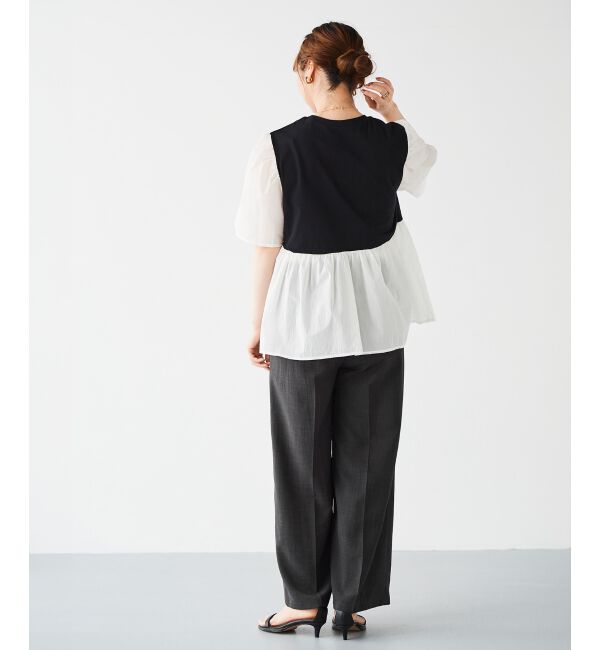 le.coeur blanc「《WEB限定アイテム》布帛ドッキングプルオーバー」|プルオーバー|