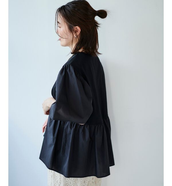 le.coeur blanc「《WEB限定アイテム》布帛ドッキングプルオーバー」|プルオーバー|