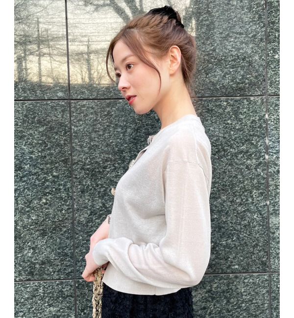  「《手洗い可能》TORRAZZO DONNAビジュー釦カーデ」|カーディガン|