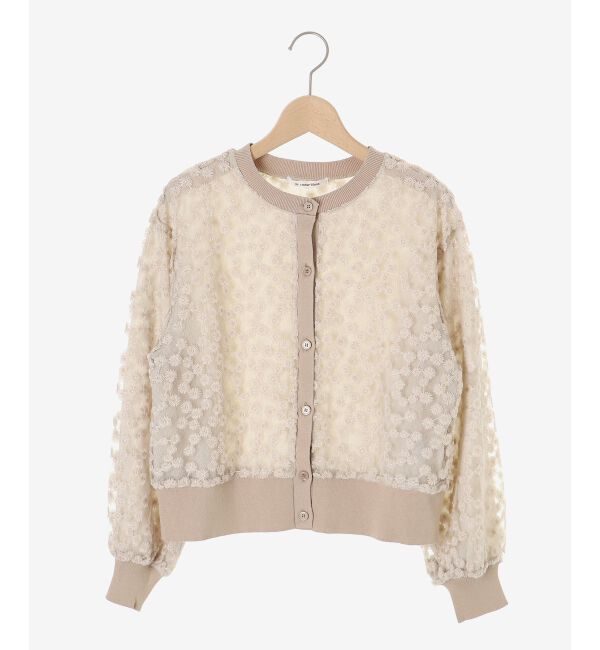  「フラワーレース刺繍ニットカーディガン」|カーディガン|