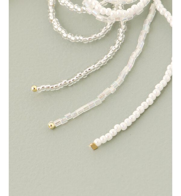 MAJESTICLEGON「ビーズリボンイヤリング」|イヤリング|