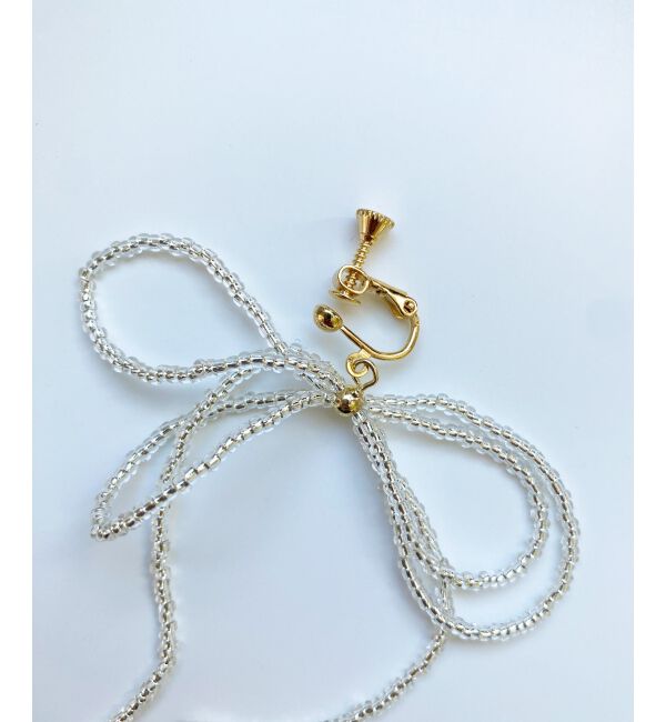 MAJESTICLEGON「ビーズリボンイヤリング」|イヤリング|