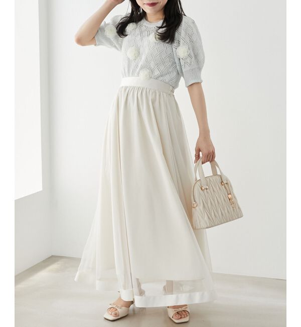 MAJESTICLEGON「ローズモチーフレーシーニット」|ニット・セーター|