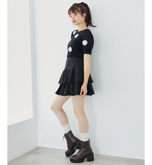 MAJESTICLEGON「ローズモチーフレーシーニット」|ニット・セーター|