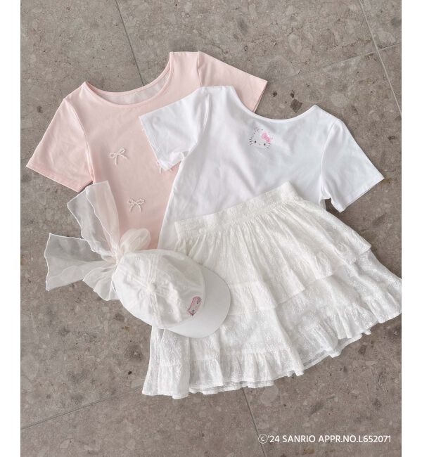 MAJESTICLEGON「ハローキティ パールリボンT」|Tシャツ・カットソー|