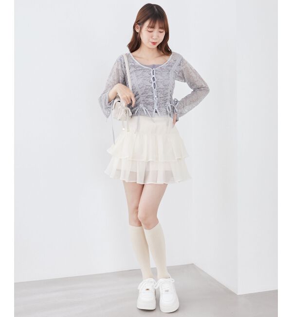 MAJESTICLEGON「レースドロストトップス」|Tシャツ・カットソー|