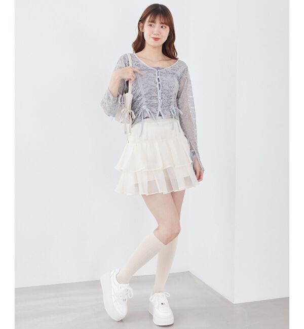 MAJESTICLEGON「レースドロストトップス」|Tシャツ・カットソー|