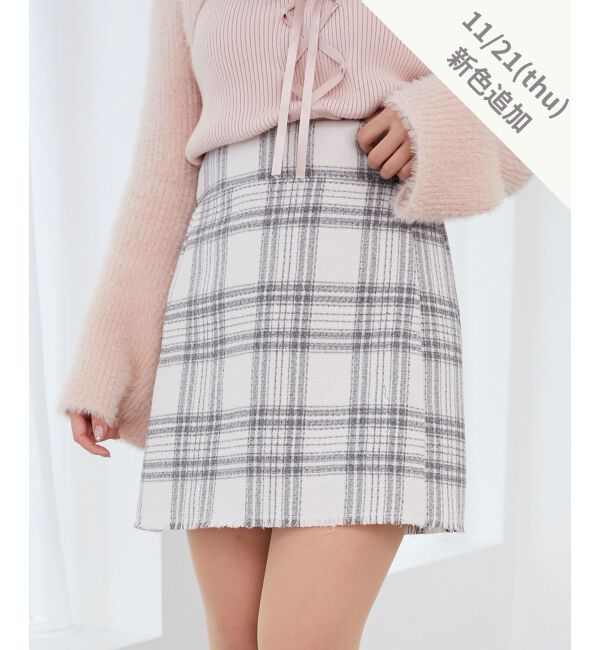 MAJESTICLEGON「裾フリンジミニスカート」|スカート|オフ／柄