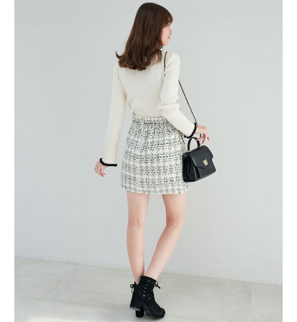 MAJESTICLEGON「裾フリンジミニスカート」|スカート|