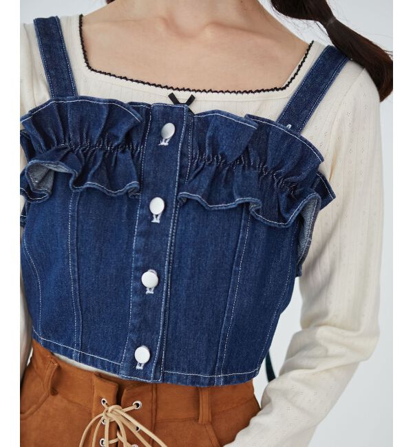 MAJESTICLEGON「マルチwayフリルデニムビスチェ」|キャミソール|