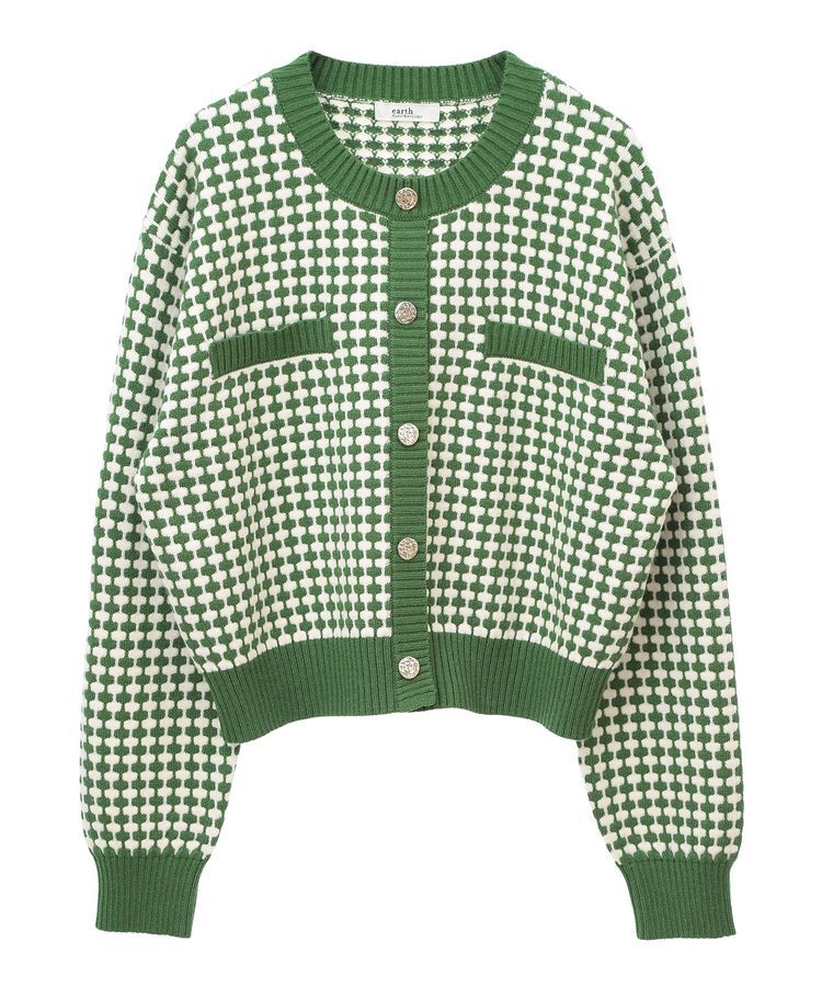 earth music&ecology「ジャガードニットプルオーバー」|ニット・セーター|Green
