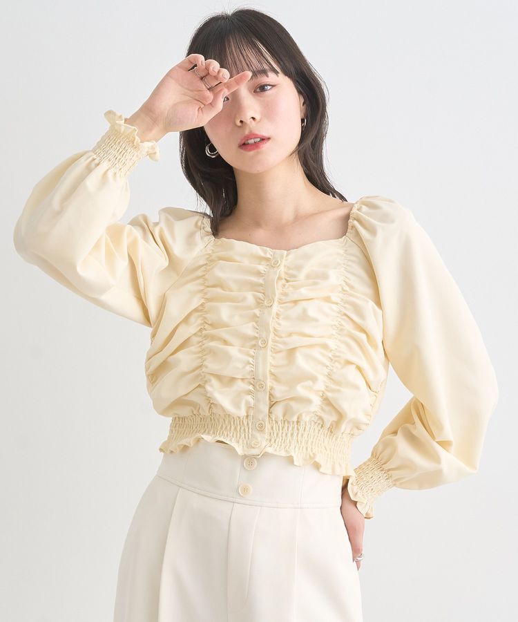 earth music&ecology「ピーチシャーリングブラウス」|シャツ・ブラウス|