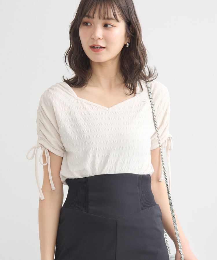 earth music&ecology「ハートネックドロストスリーブプルオーバー」|Tシャツ・カットソー|