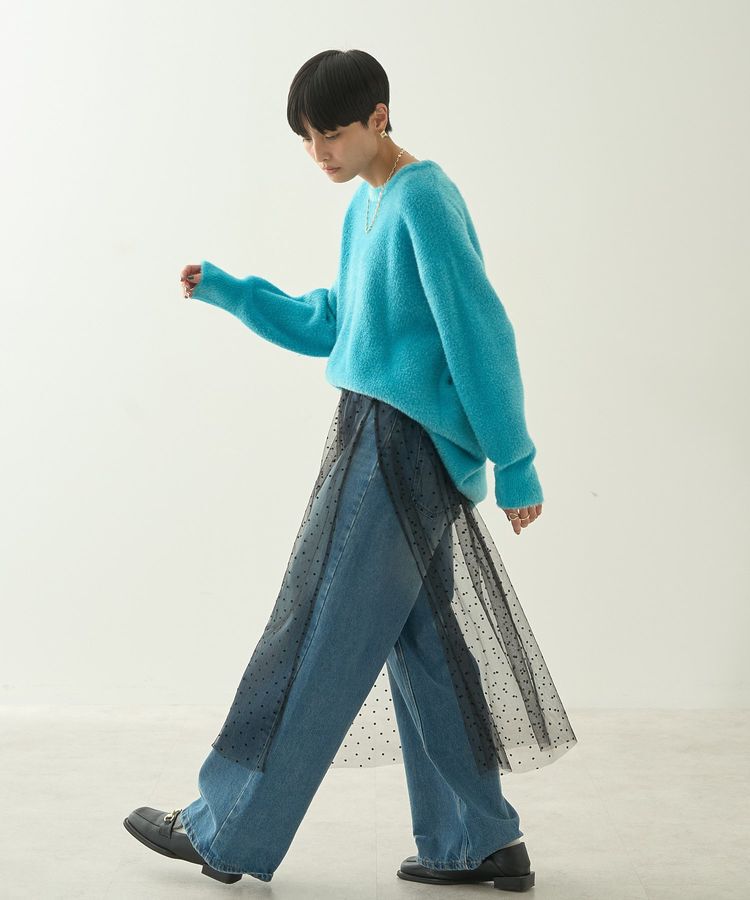 AMERICAN HOLIC「ドットフロッキーレイヤードチュールスカート」|スカート|