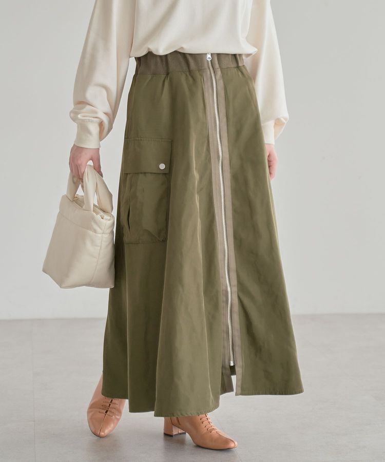 Green Parks「・SUGAR SPOON ミリタリーフレアスカート」|スカート|Khaki