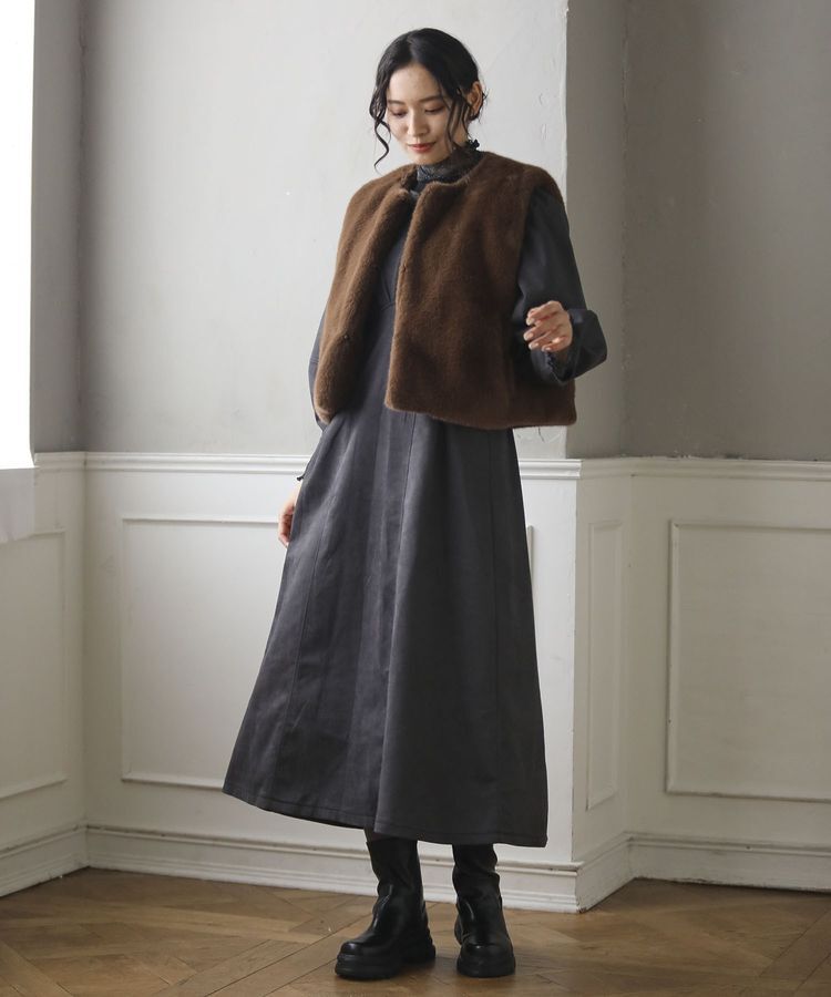 Green Parks「・ELENCARE DUE スエードポンチタックワンピ」|ワンピース|