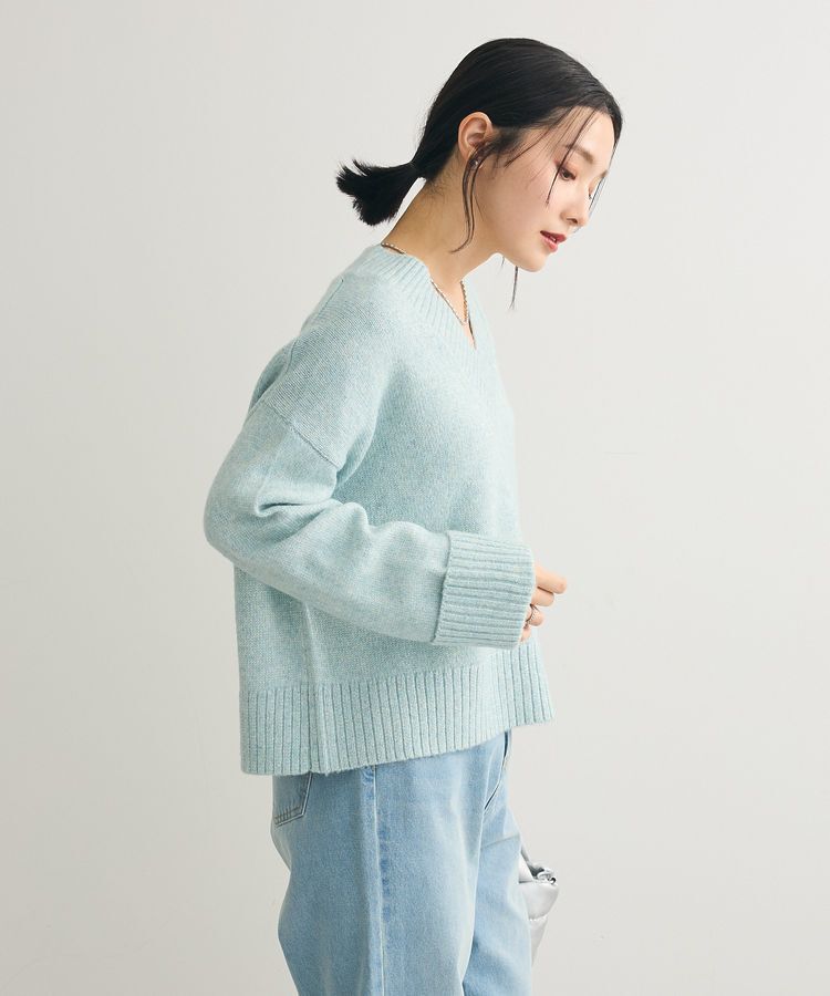 Green Parks「ラメVネックコンパクトニットプルオーバー」|ニット・セーター|