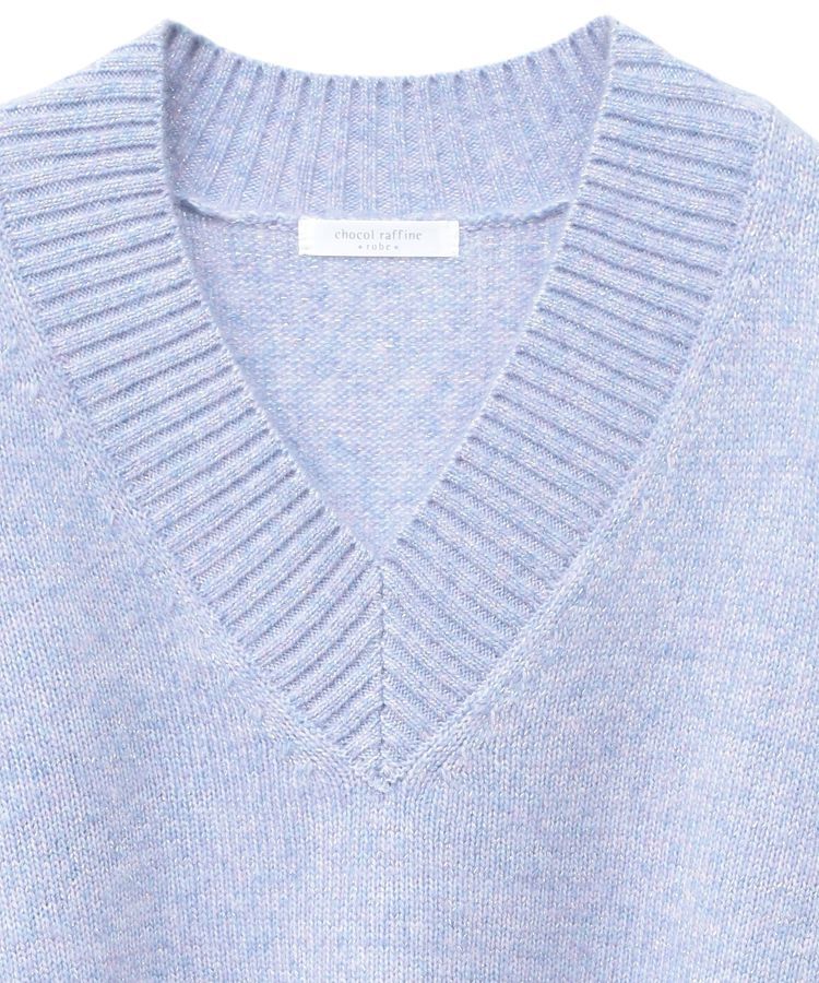 Green Parks「ラメVネックコンパクトニットプルオーバー」|ニット・セーター|