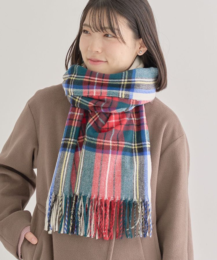 Green Parks「カシミヤライクチェックストール」|ストール|Red