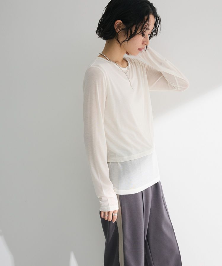 Green Parks「・Petit Fleur レイヤードシアープルオーバー」|Tシャツ・カットソー|