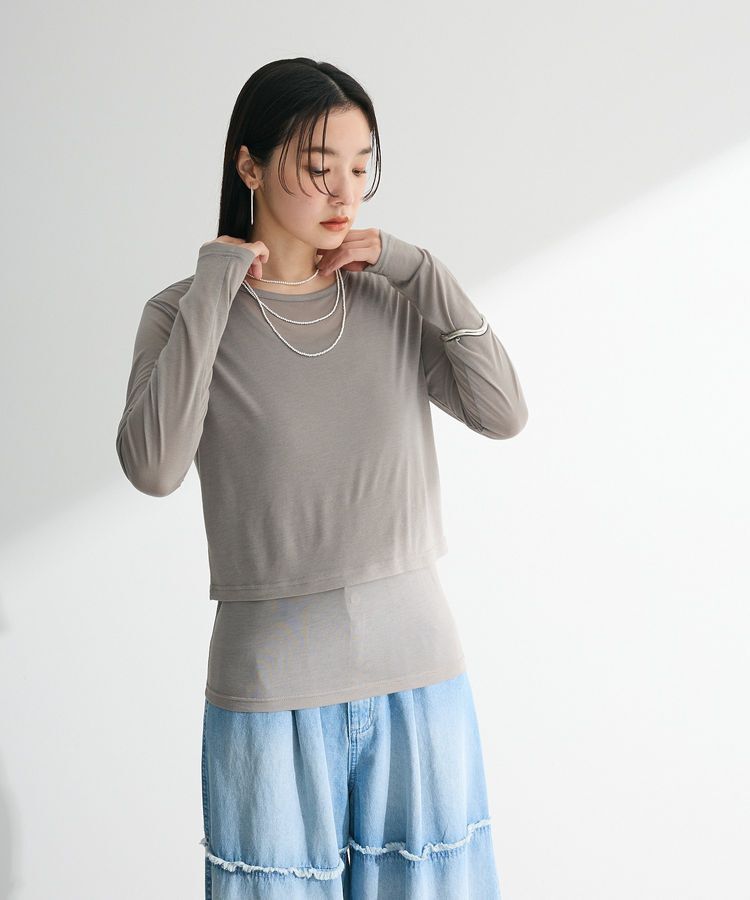 Green Parks「・Petit Fleur レイヤードシアープルオーバー」|Tシャツ・カットソー|