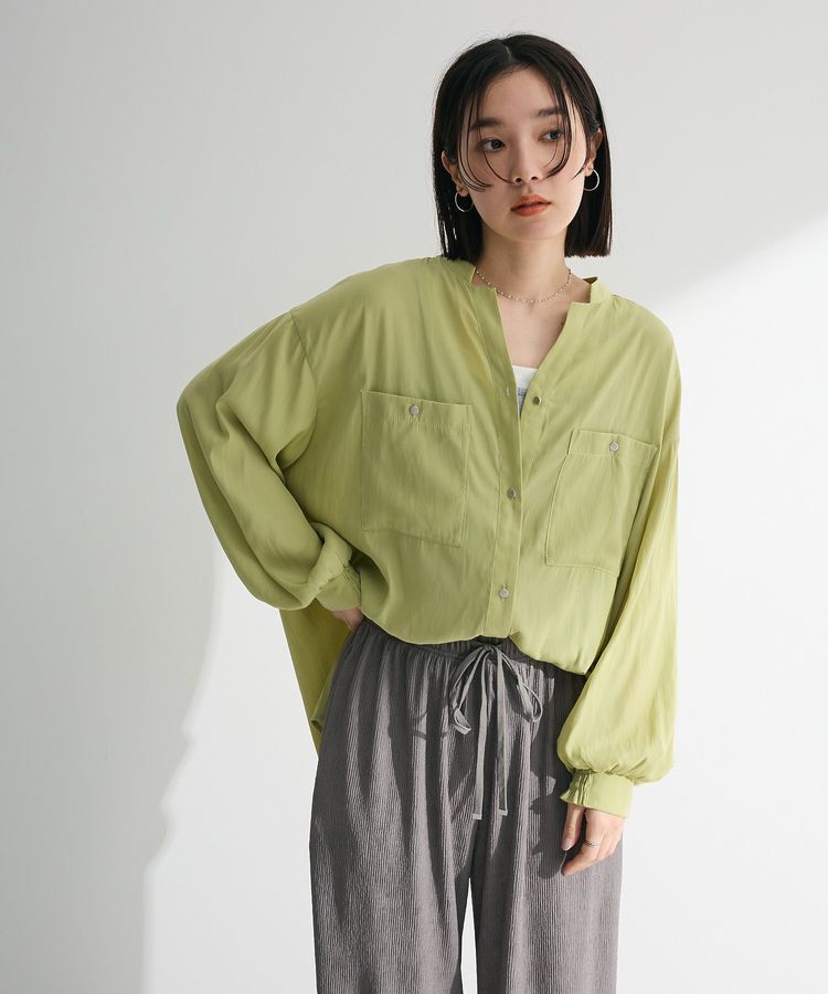 Green Parks「サラフレブラウス(無地)」|シャツ・ブラウス|