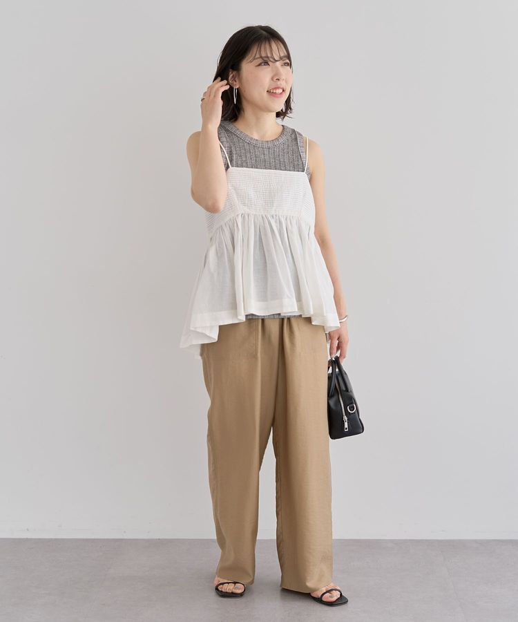 Green Parks「インド綿 ピンタックレースビスチェ」|キャミソール|