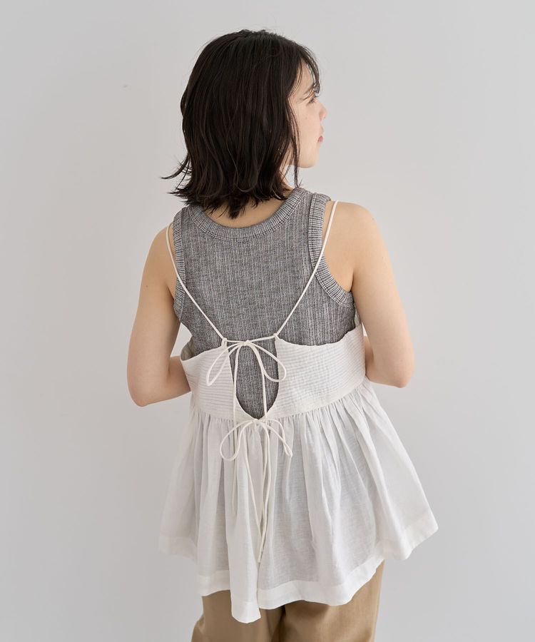Green Parks「インド綿 ピンタックレースビスチェ」|キャミソール|