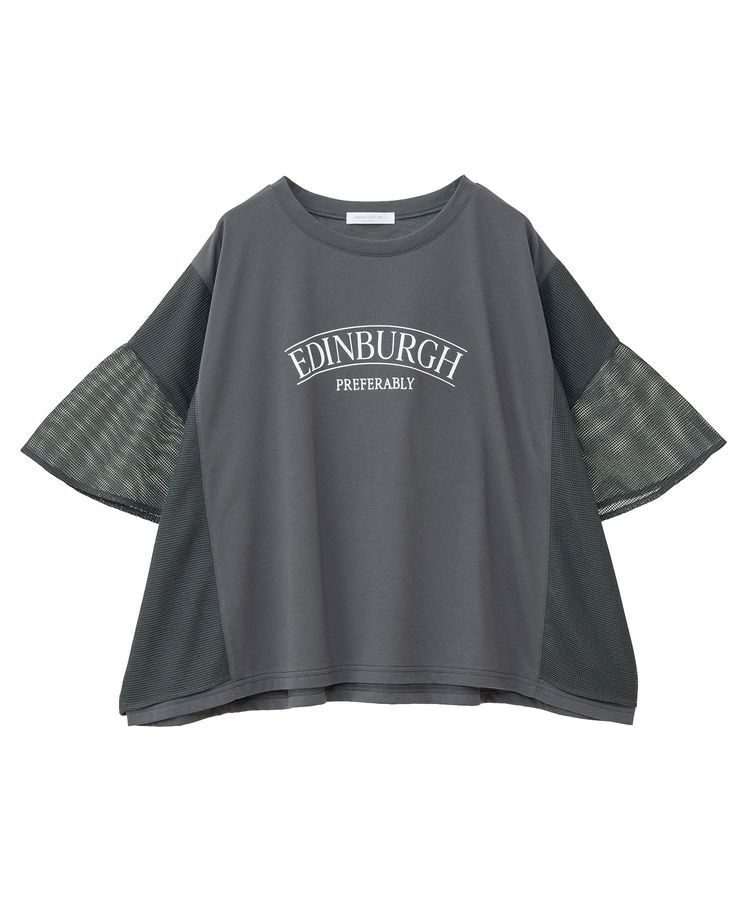 Green Parks「袖メッシュドッキングロゴプルオーバー」|Tシャツ・カットソー|