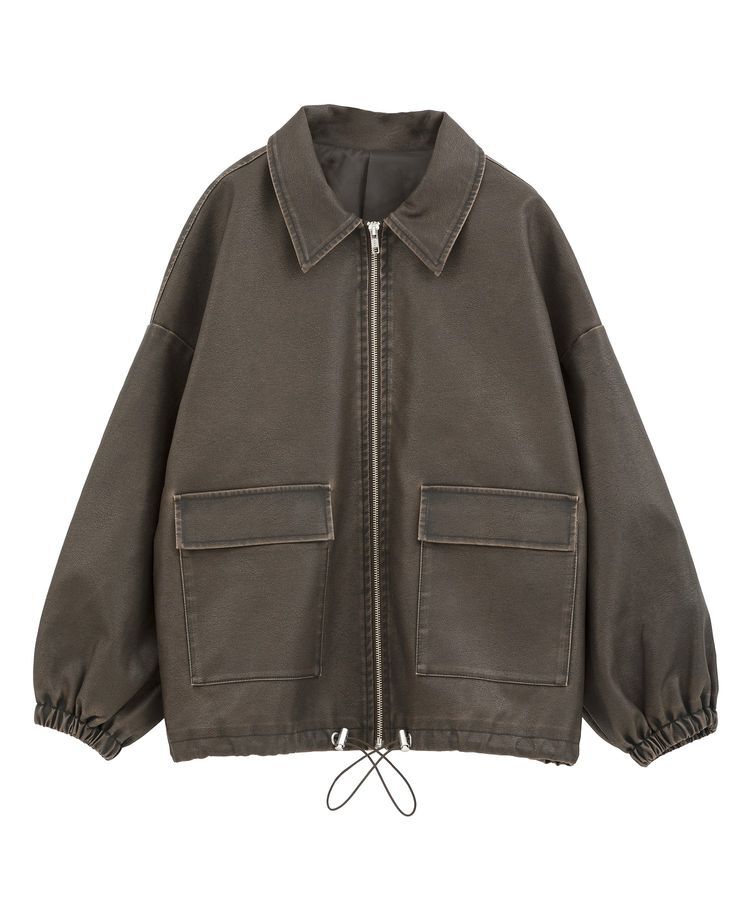 Green Parks「・ELENCARE DUE フェイクレザーブルゾン」|ブルゾン・スタジャン|