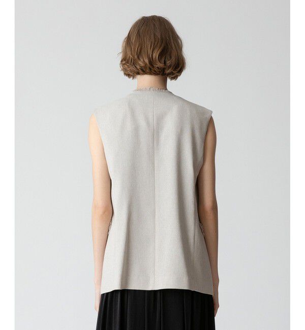 allureville「【セットアップ対応可能】麻調カルゼフリンジジレ」|ベスト・ジレ|