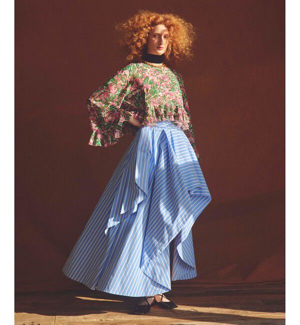 LOULOU WILLOUGHBY「【LOULOU WILLOUGHBY】SPRINTEXフラワープリントフリルブラウス」|シャツ・ブラウス|