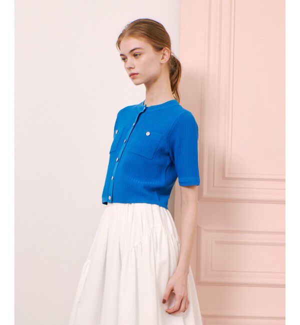 LOULOU WILLOUGHBY「【LOULOU WILLOUGHBY】ポケット付半袖カーディガン」|カーディガン|